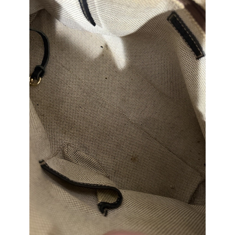 Vintage Dooney & Bourke Purse Gray Canvas, Navy BlackLeather Accents DB Logo Y2K - Picture 13 of 16